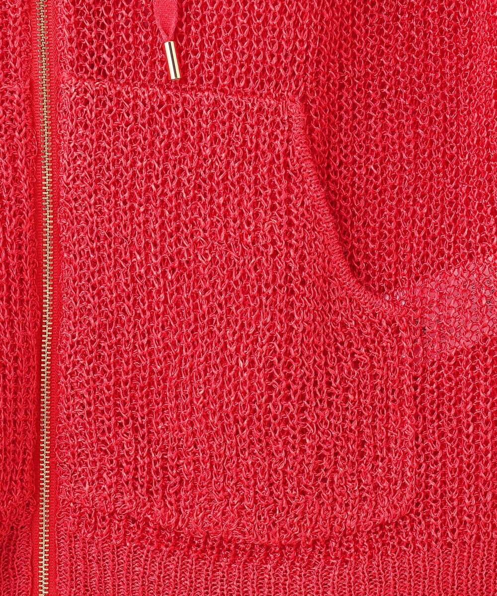 BEIGE， 【洗える】OPTICAL / ペーパーヤーンフーディージップニット 