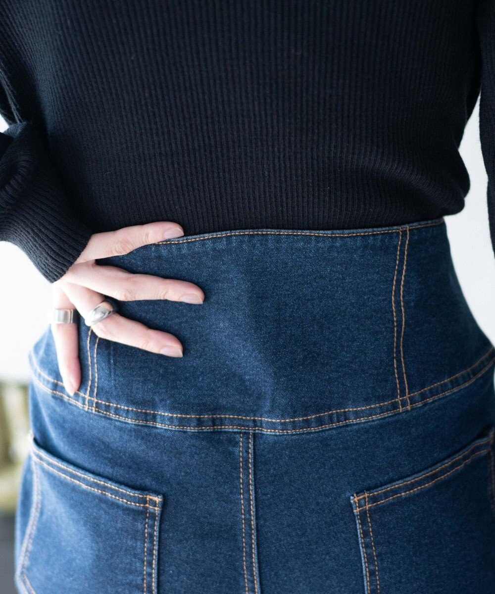 WEGO ハイウエストストレッチデニムフレアパンツ 