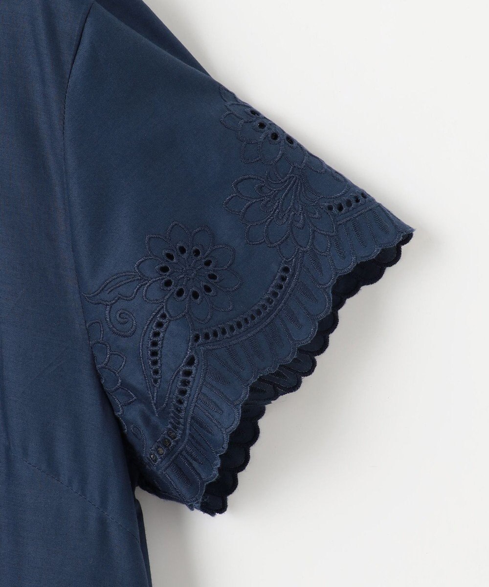 自由区 【カタログ掲載・接触冷感・洗える】エンブロイダリーローンシャツ ワンピース 