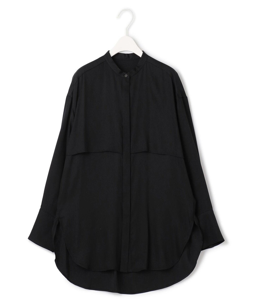 ICB 【WEB限定カラーあり・洗える】 シルキーサテン シャツブラウス 