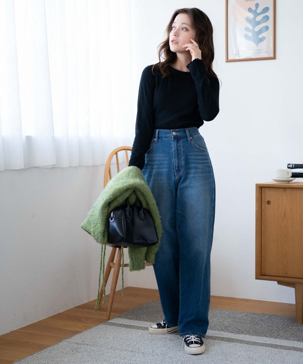 WEGO ソフトタッチクルーネックロンT 