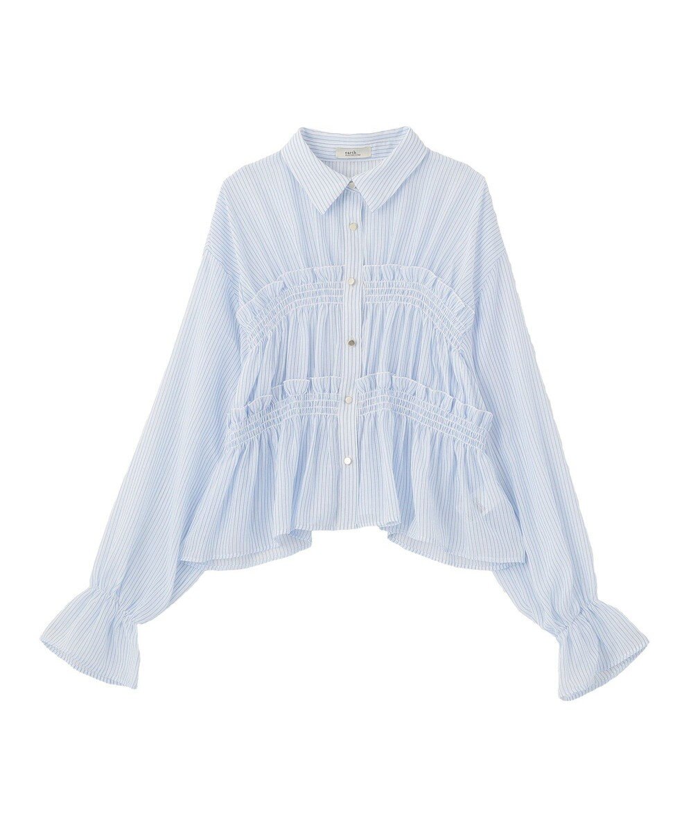 earth music&ecology シャーリングストライプシャツ 