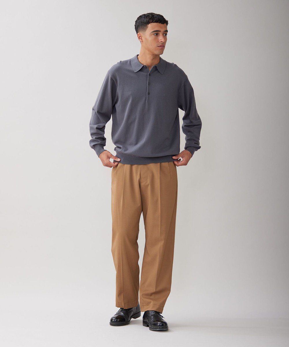 UNFILO MENS ウールライク ワイドパンツ 