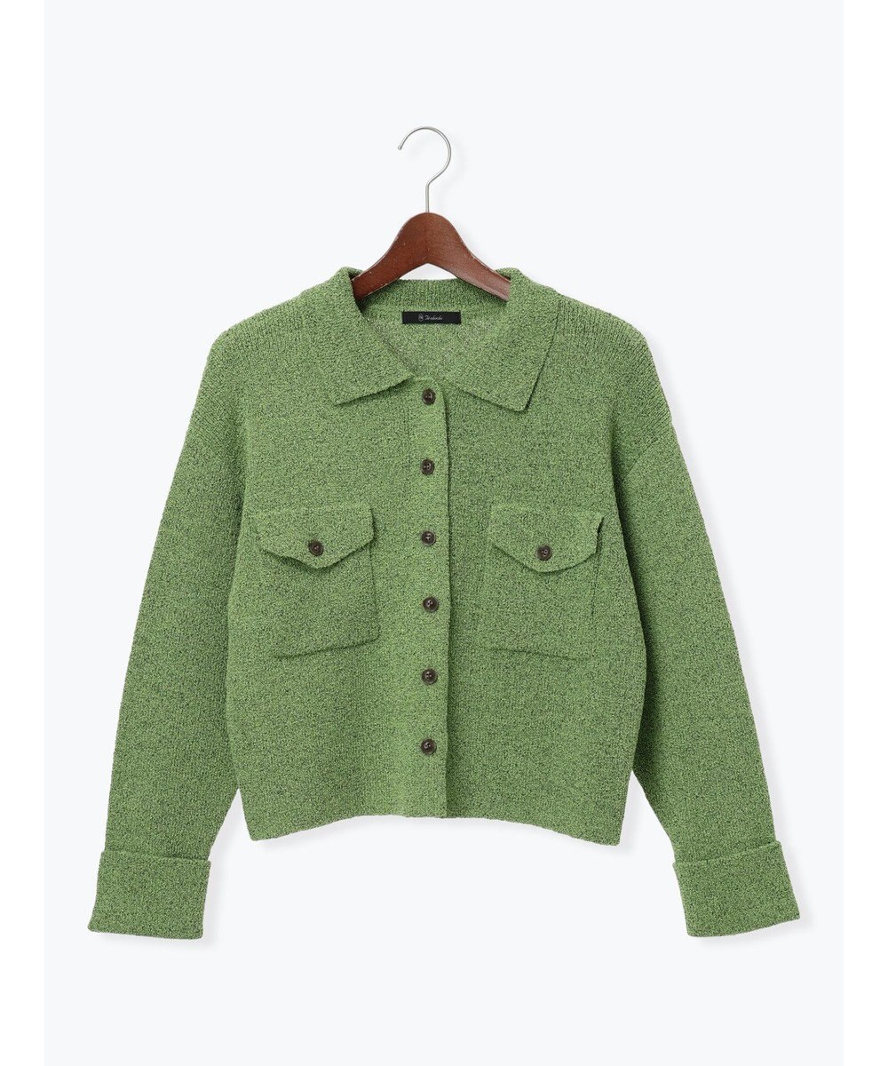 Te chichi メランジ衿ニットジャケット 