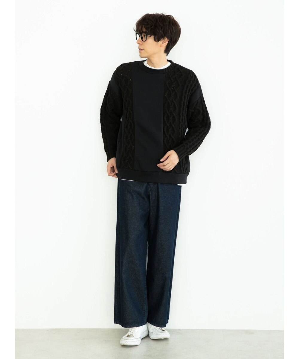 CRAFT STANDARD BOUTIQUE ケーブルニット切り替え裏起毛スウェット 