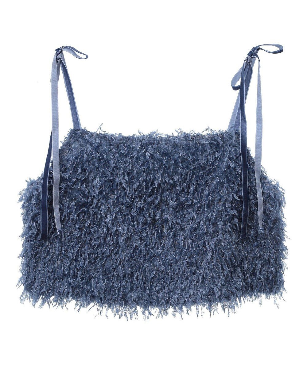 earth music&ecology ベロアリボンフェザービスチェ 