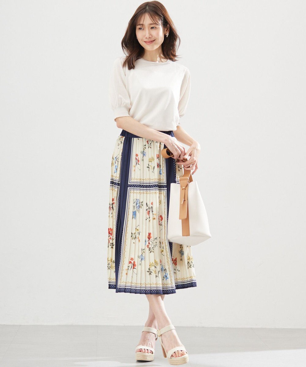 組曲 S スカーフパネルプリント スカート 