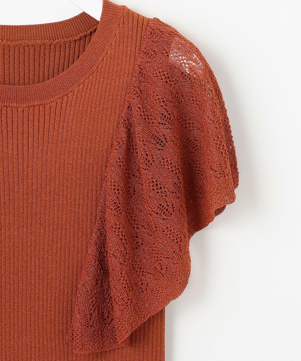 ANY SIS L 【洗える】レーシーフレアスリーブ ニット 