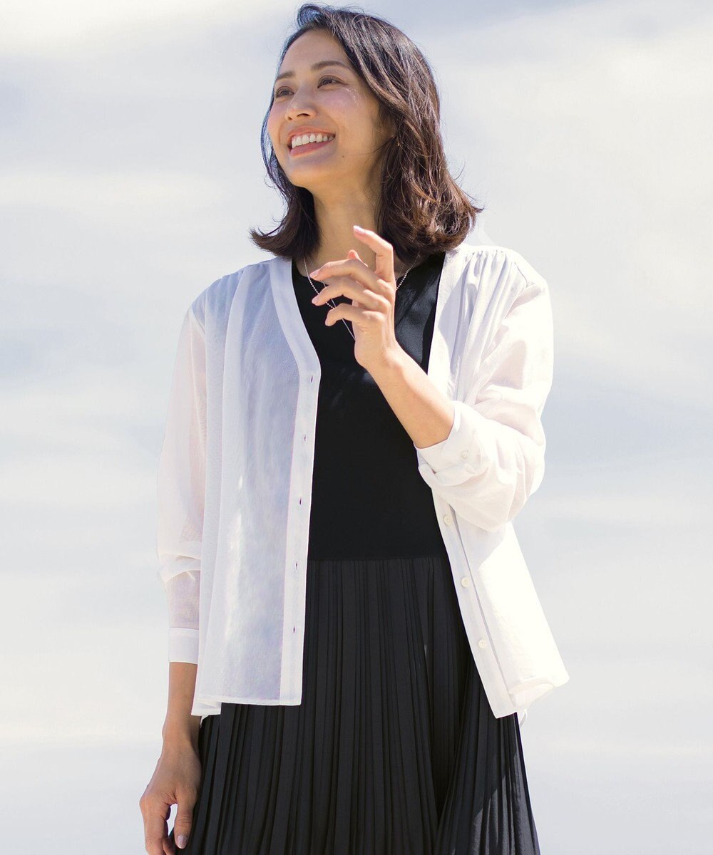 J.PRESS LADIES 【冷房対策に】シアードライトリコット Vネック カーディガン 