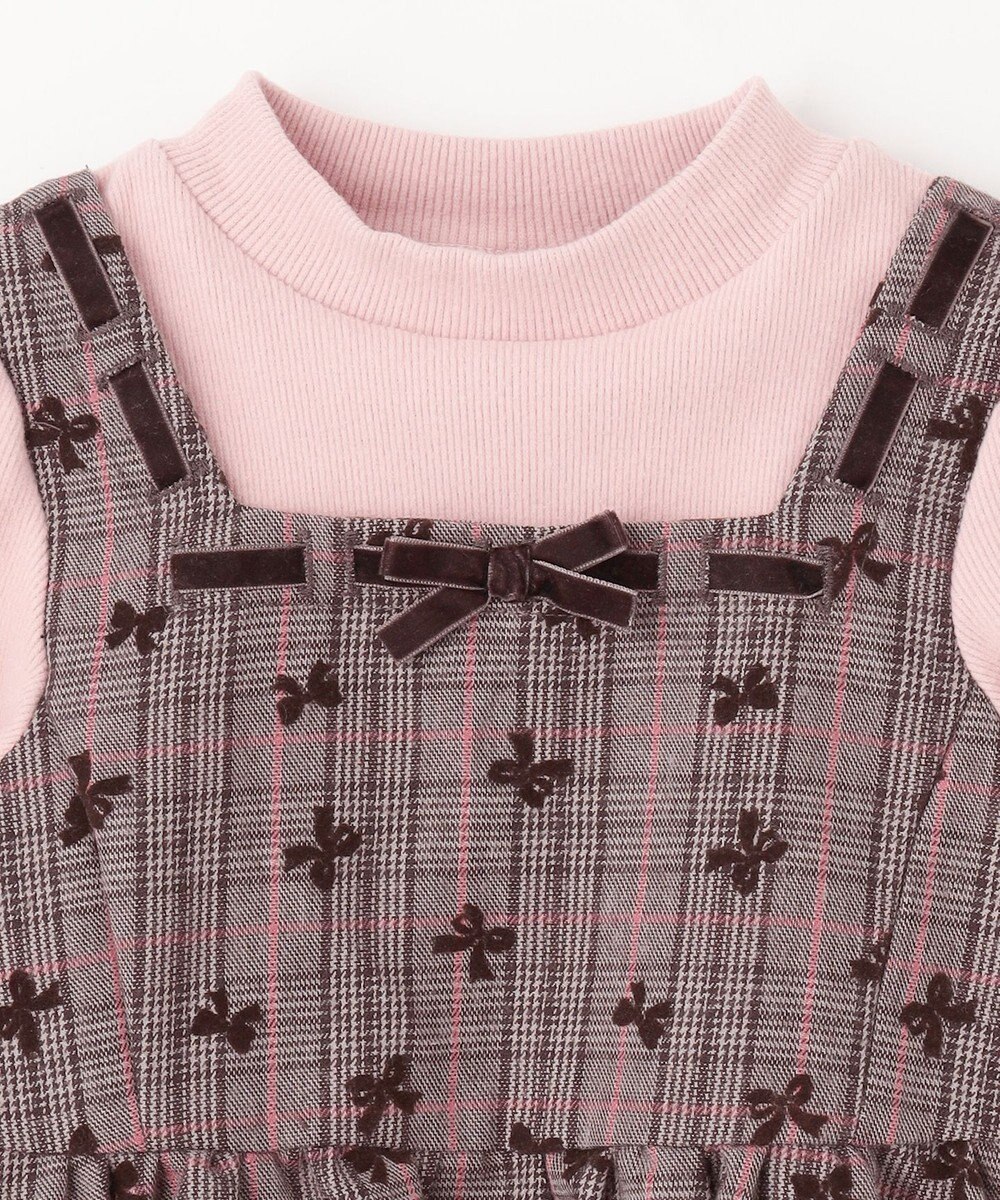 ANY KIDS チェック柄 ドッキング ワンピース 