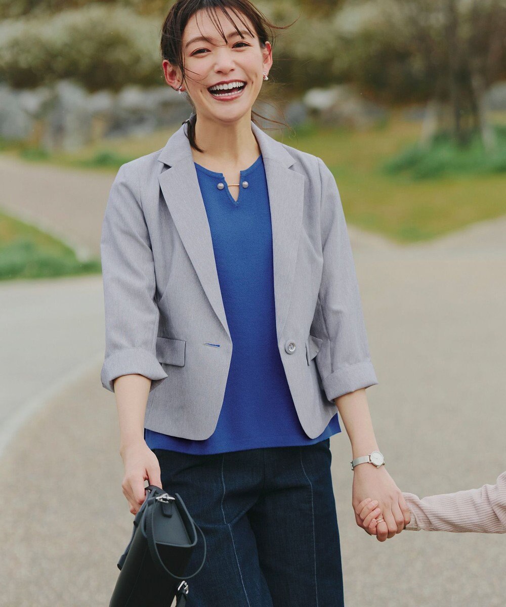 Tiaclasse 【小倉優子さん着用・洗える】フレンチスリーブニットトップス 