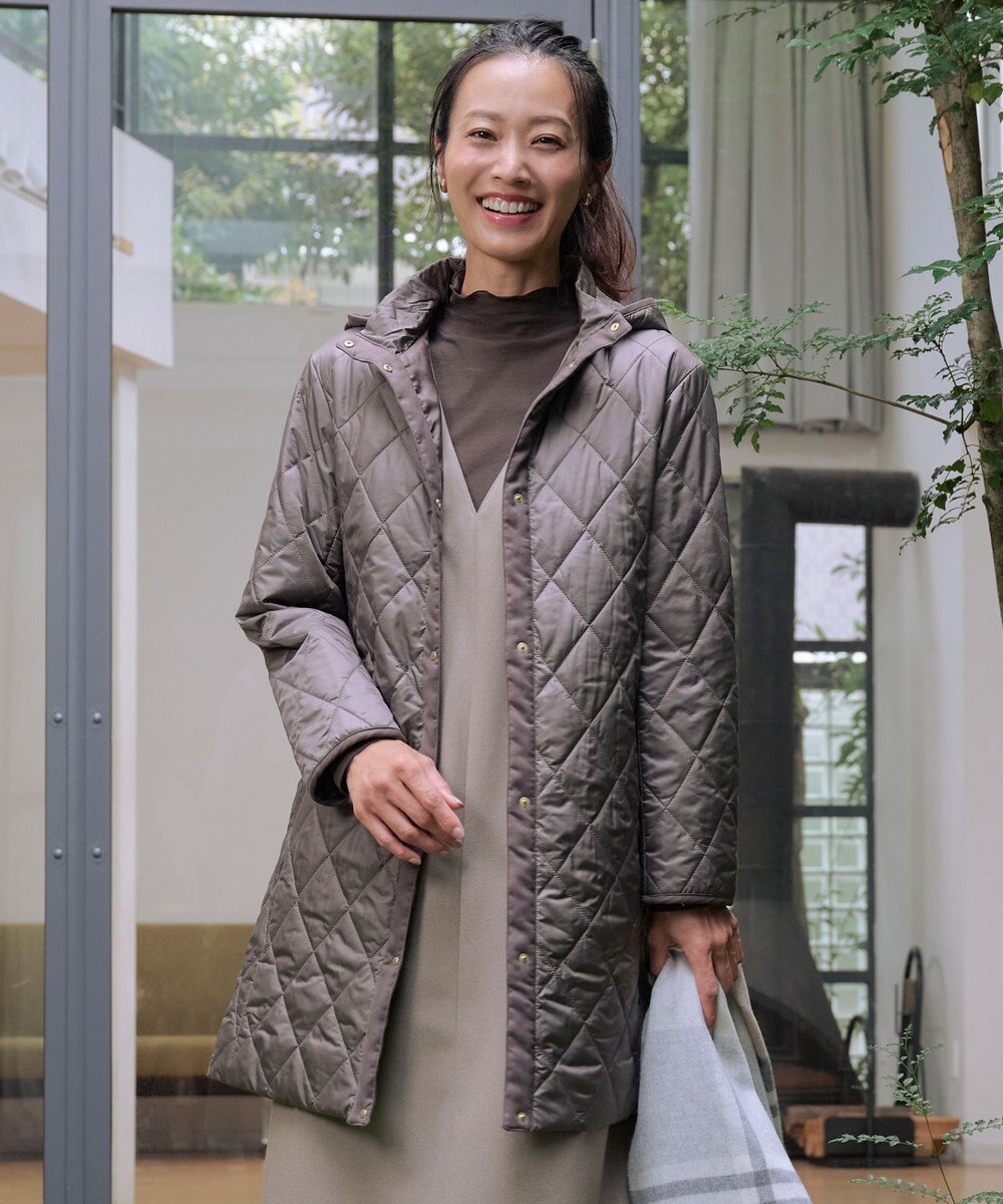 J.PRESS LADIES S 【WEB限定カラーあり・2way】コンパクトタフタキルティング  フーデッド コート 