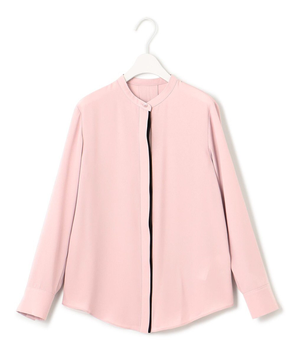 ICB 【WEB限定カラーあり・速乾・洗える】BackSatinAmunzen バンドカラーブラウス 