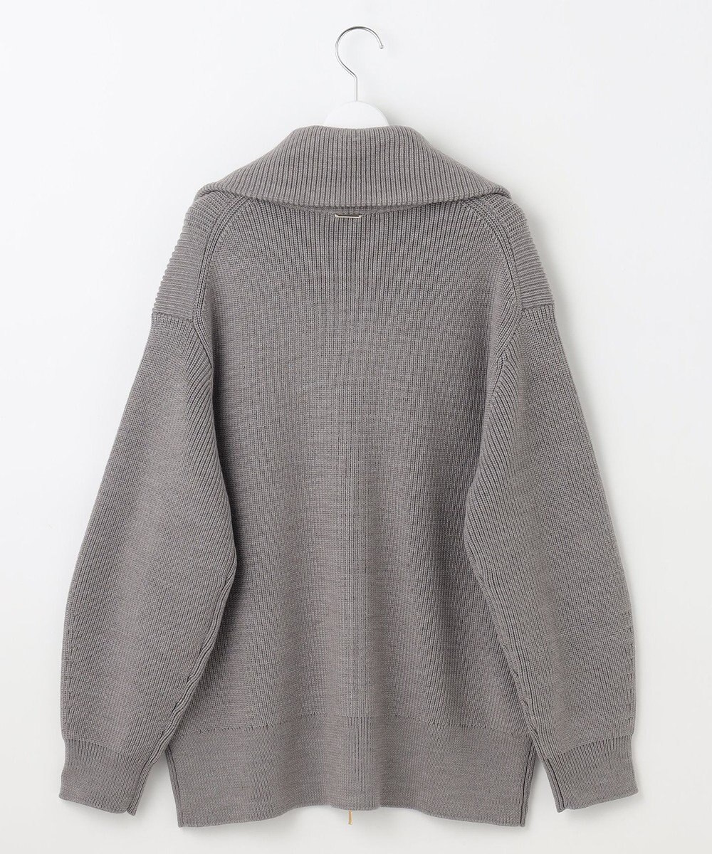 自由区 【洗える】ジップアップニット アウター 