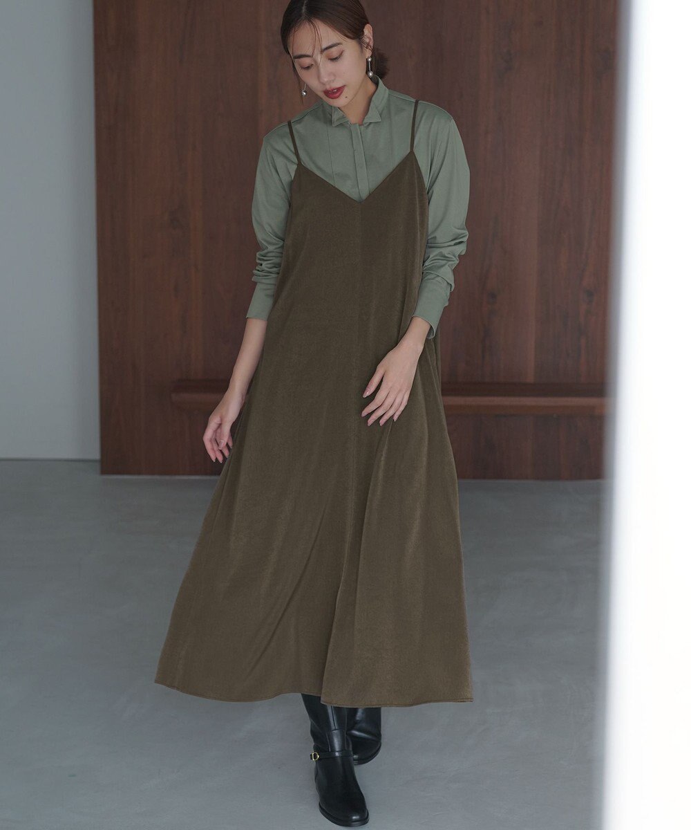 ICB L 【洗える】 ブラウスライクジャージー ロングカットソー 