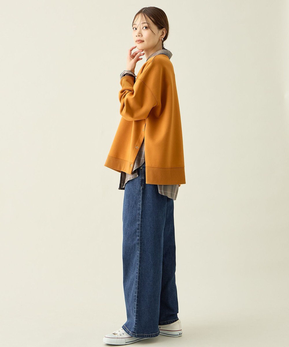 ANY L サイドドットダンボールトレーナー 