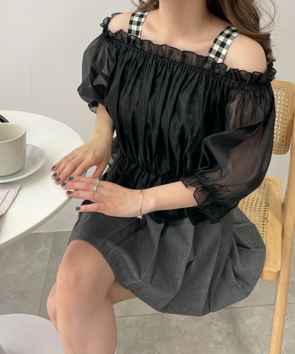 WEGO 【２点セット】キャミSETオーガンジーオフショルブラウス 