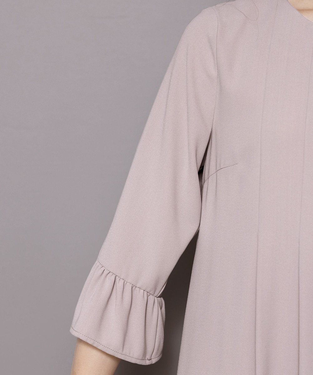 Tiaclasse L 【洗える】飴玉パールフレア袖ワンピース 