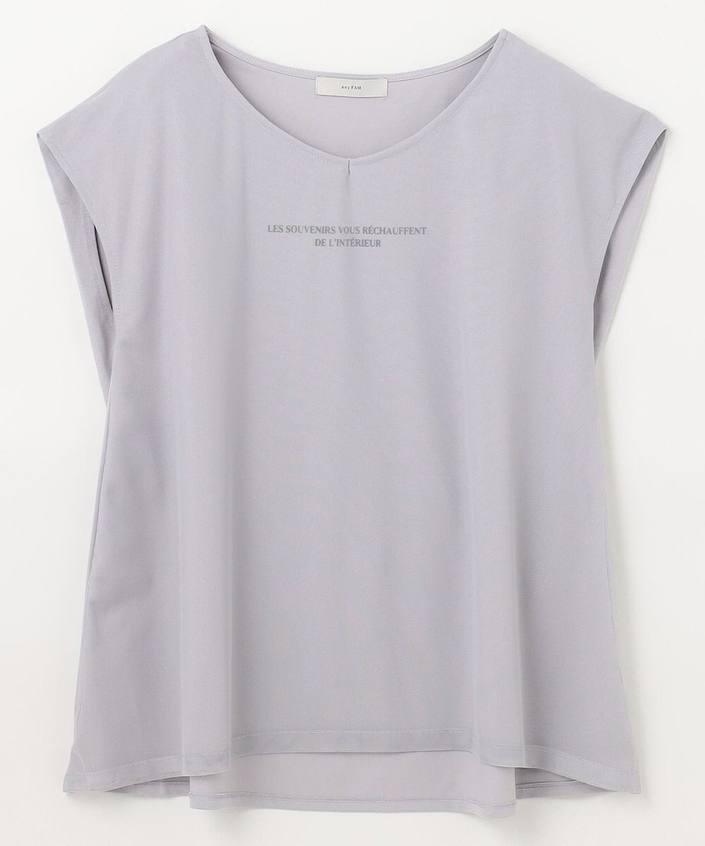 ANY チュールデザインフレンチスリーブTシャツ 