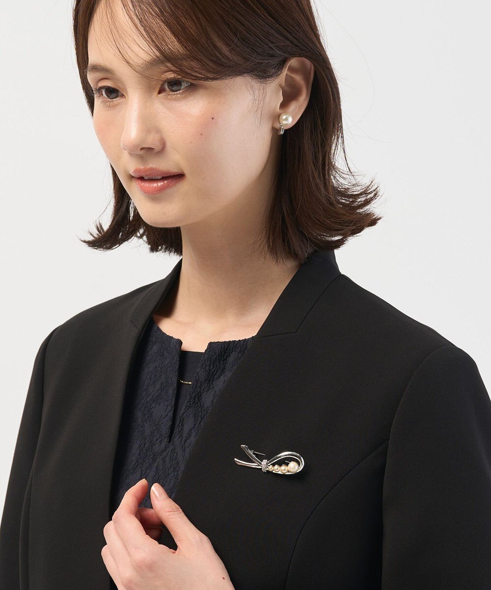 J.PRESS LADIES ハーフリボン ブローチ 