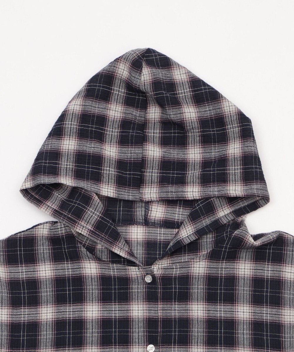 WEGO チェックショートフードシャツ 
