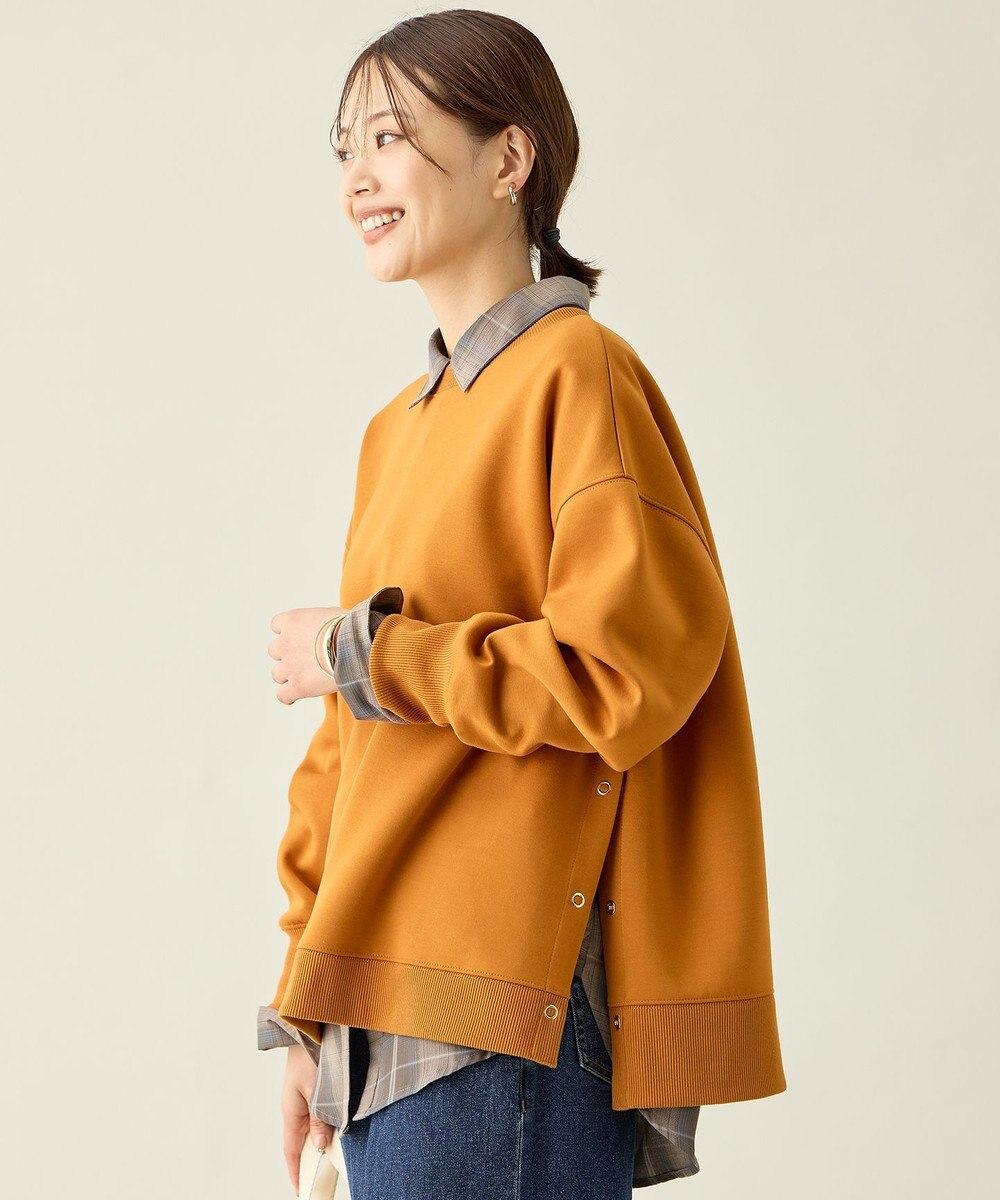 ANY L サイドドットダンボールトレーナー 