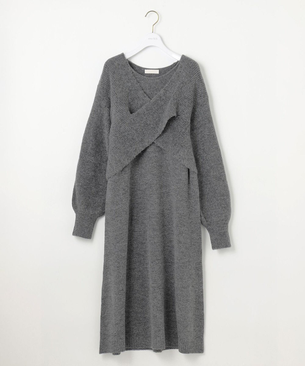 ANY SIS 【洗える】クロスレイヤードニット ワンピース 