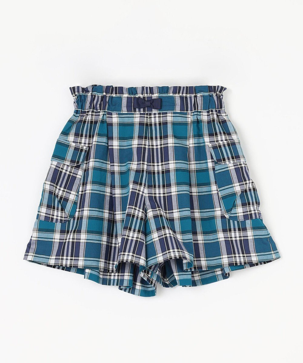 組曲 KIDS 【150-160cm】オーガニックコットンチェック ショートパンツ 