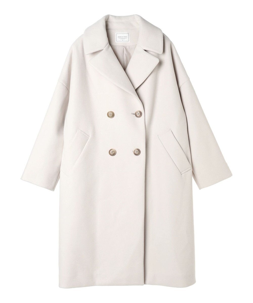 AMERICAN HOLIC 中空ＦＩＢＥＲドロップショルダーチェスターコート 