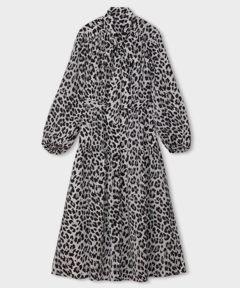 GRACE CONTINENTAL レオパードドレープドレス 