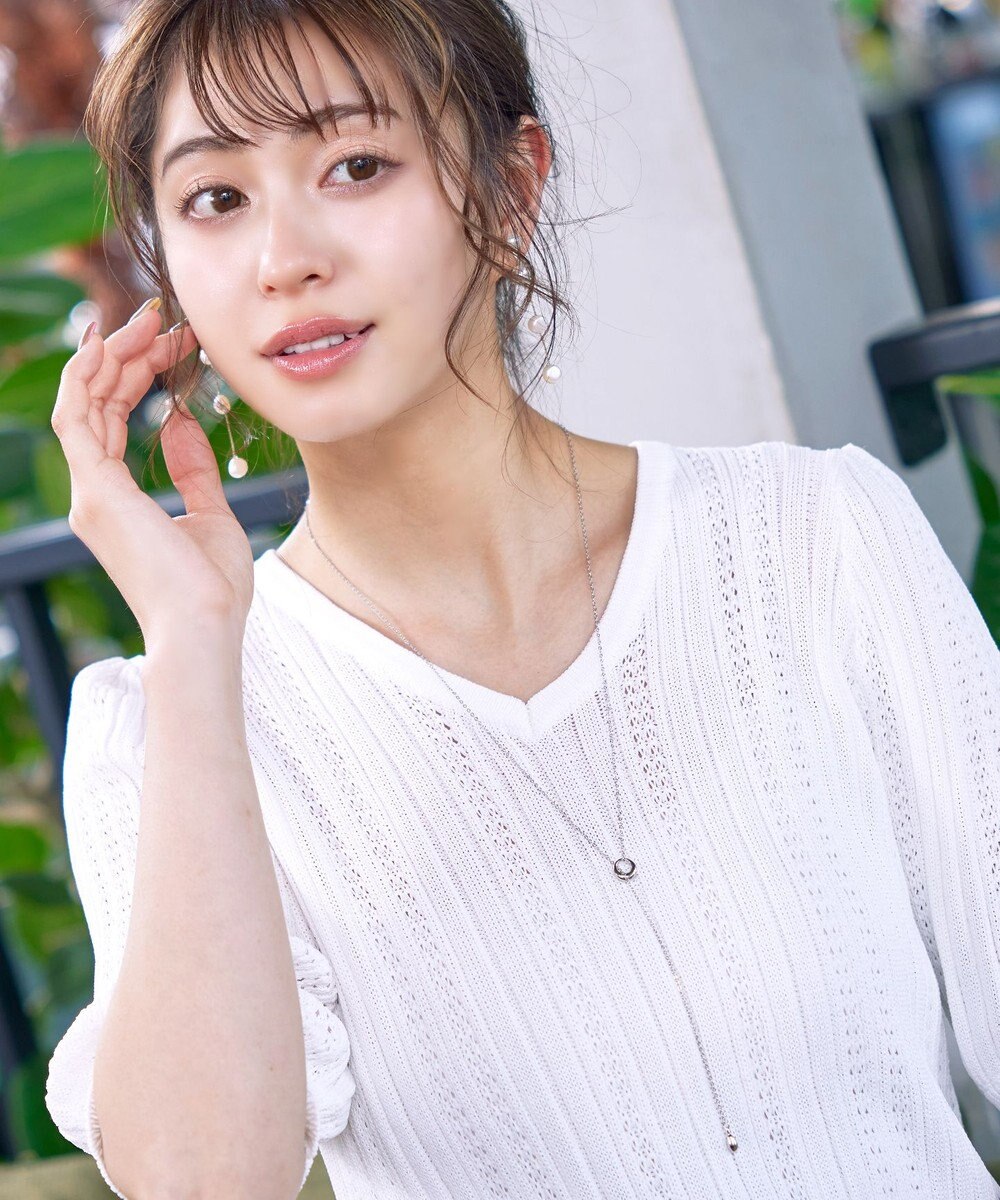 Tiaclasse 涙型ラリエットネックレス 