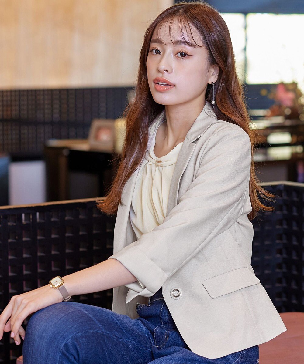 Tiaclasse 【吸水速乾・接触冷感・UVケア・防シワ・洗える】カチオンテーラードジャケット 