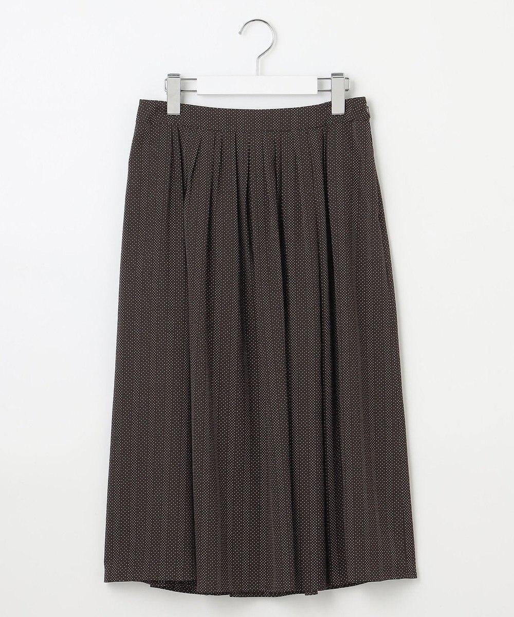 J.PRESS LADIES L 【洗える】ドットデシンプリント タック スカート 