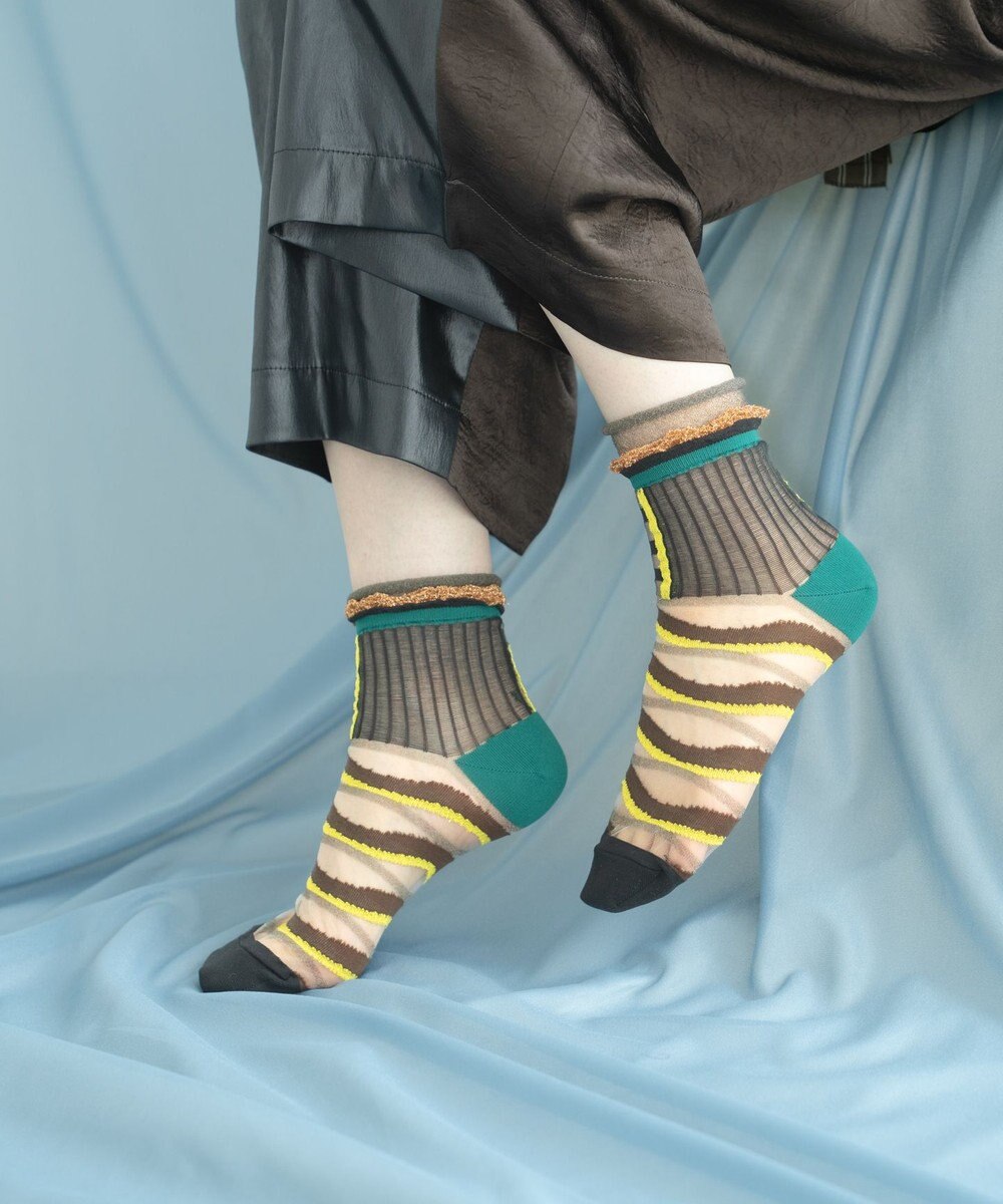 COQ WAVE ECHO シアーボーダーソックス 