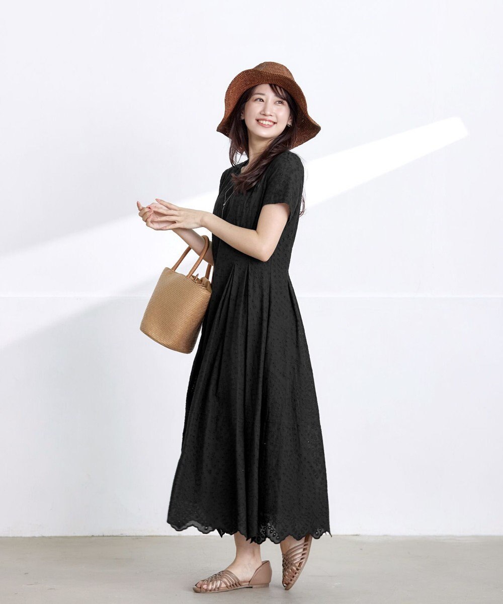 Tiaclasse 【洗える】パンチングレーススカラップワンピース 