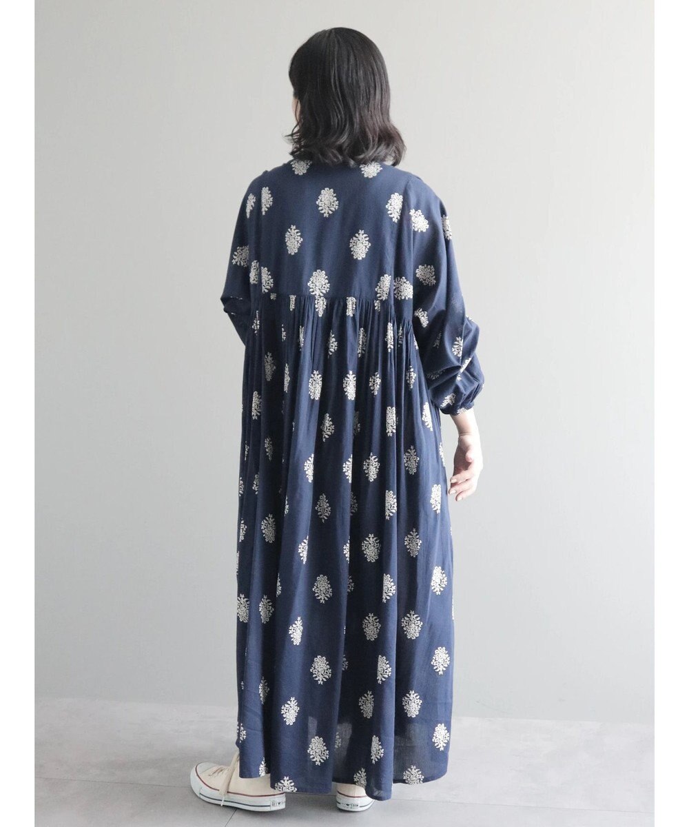 CRAFT STANDARD BOUTIQUE インド綿混フラワーモチーフワンピース 