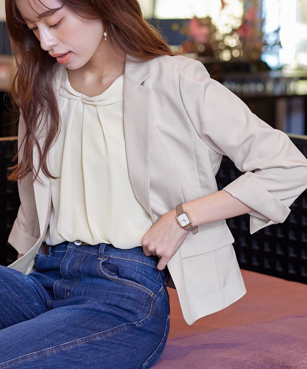 Tiaclasse 【吸水速乾・接触冷感・UVケア・防シワ・洗える】カチオンテーラードジャケット 