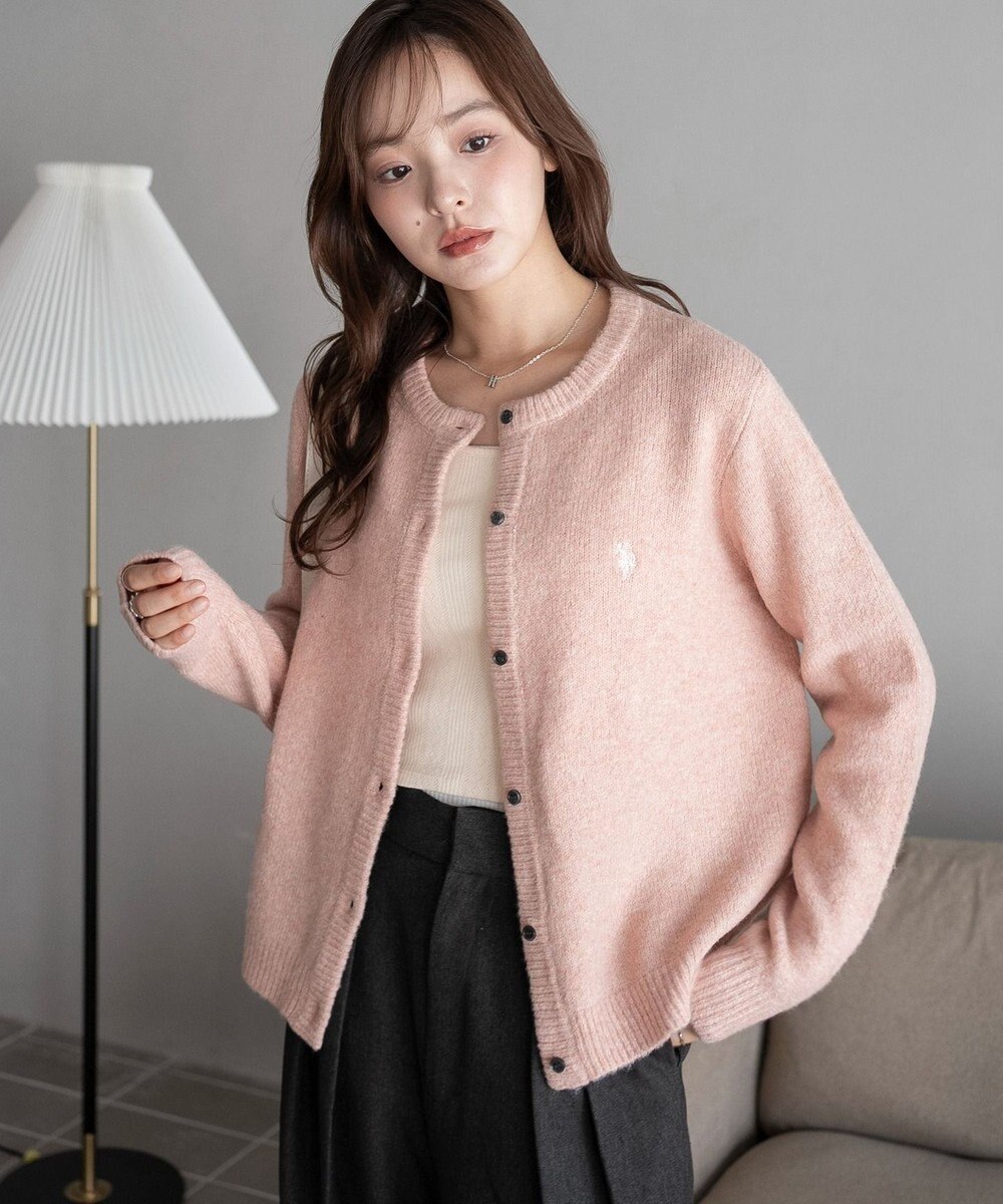 WEGO 【WEB限定/25年秋冬新作】別注USPOLO微起毛カーデ 