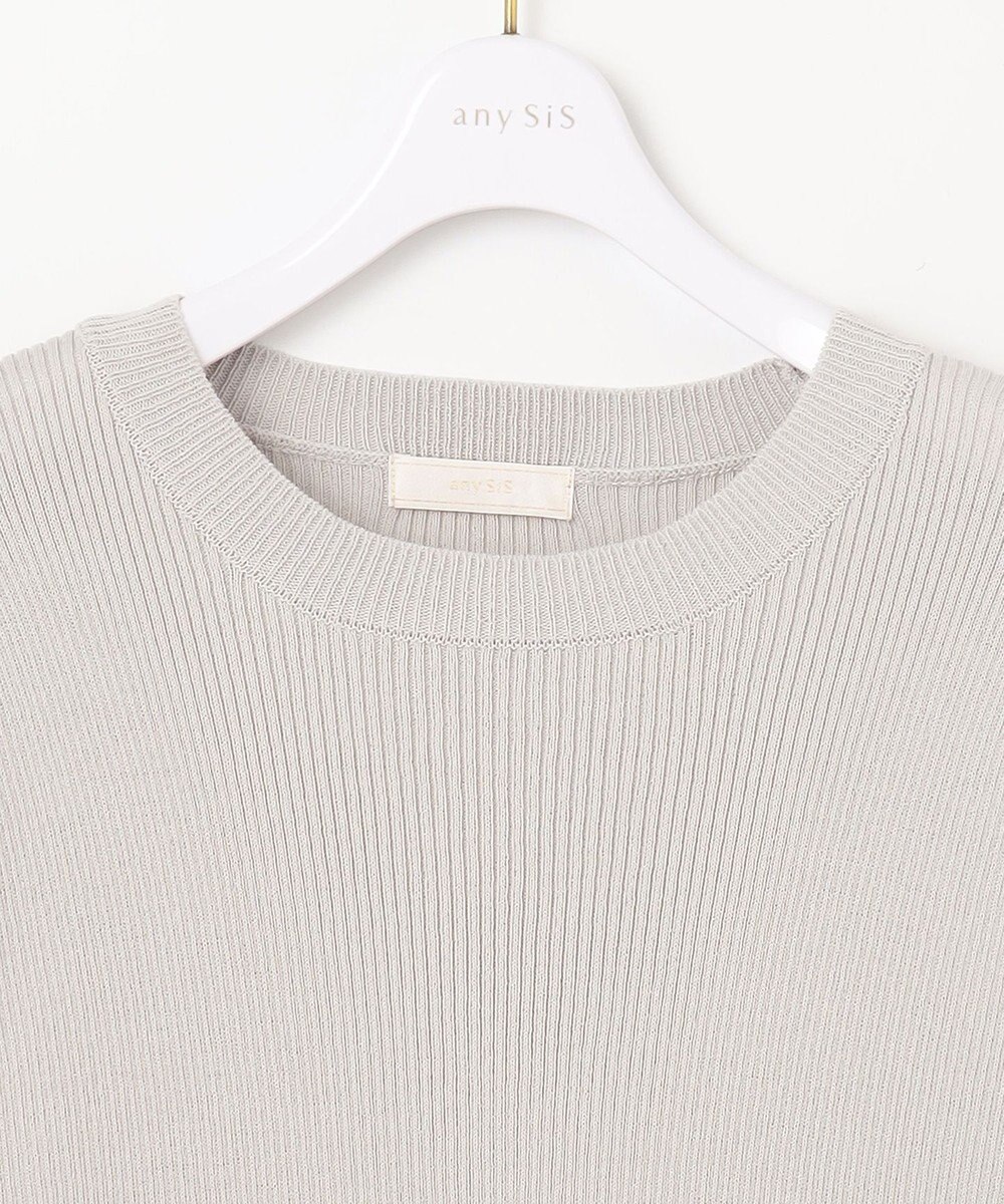 ANY SIS 【洗える】フラワープリントドッキングニット ワンピース 