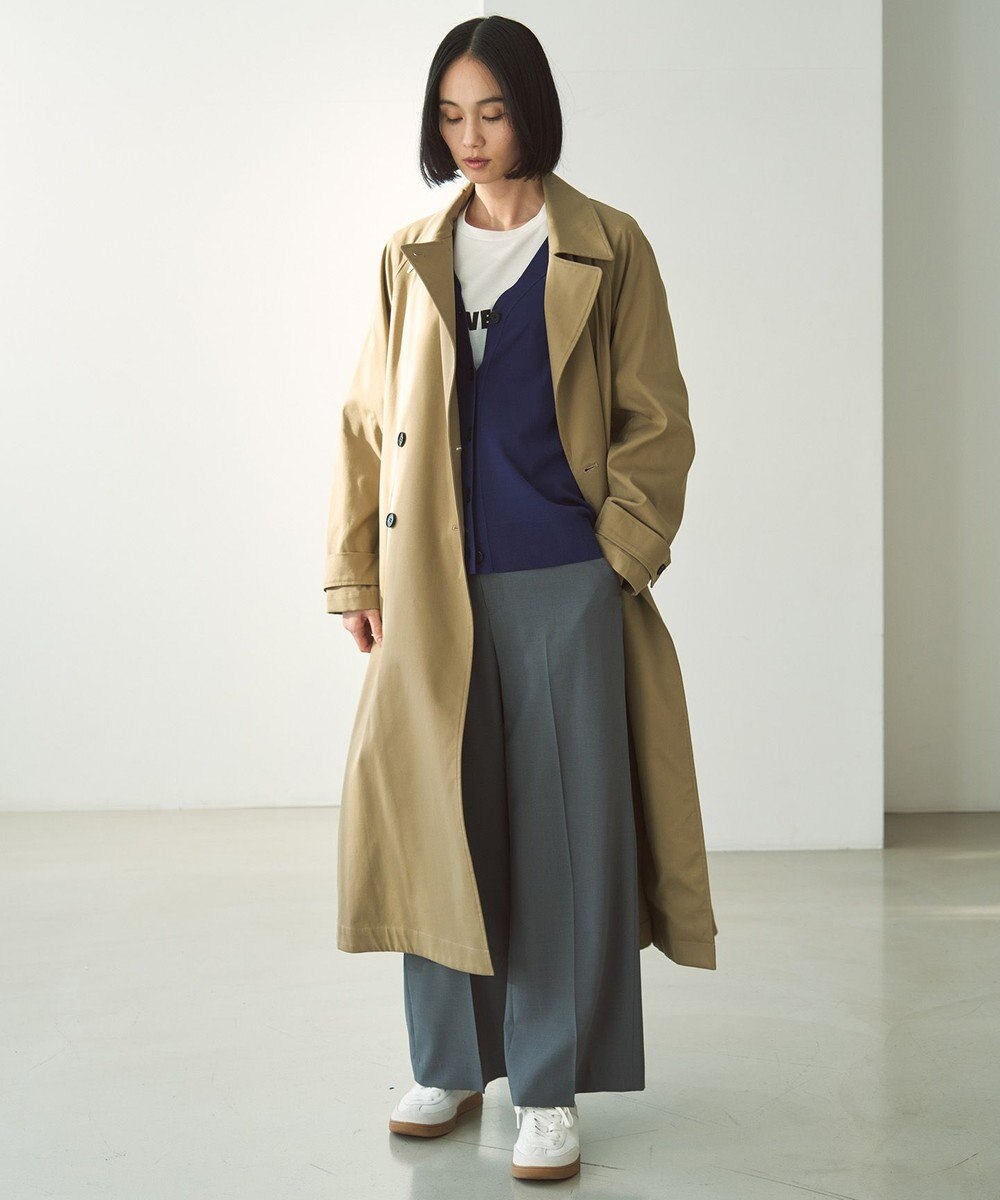 UNFILO 【洗える】ロングトレンチコート 