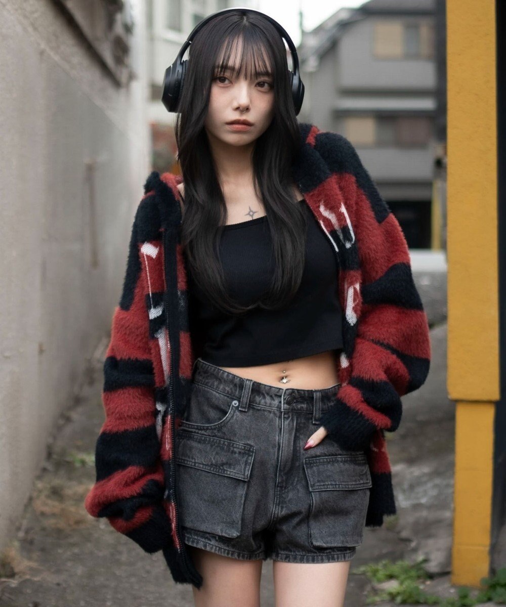 WEGO シャギーグラフィックZIPパーカー 