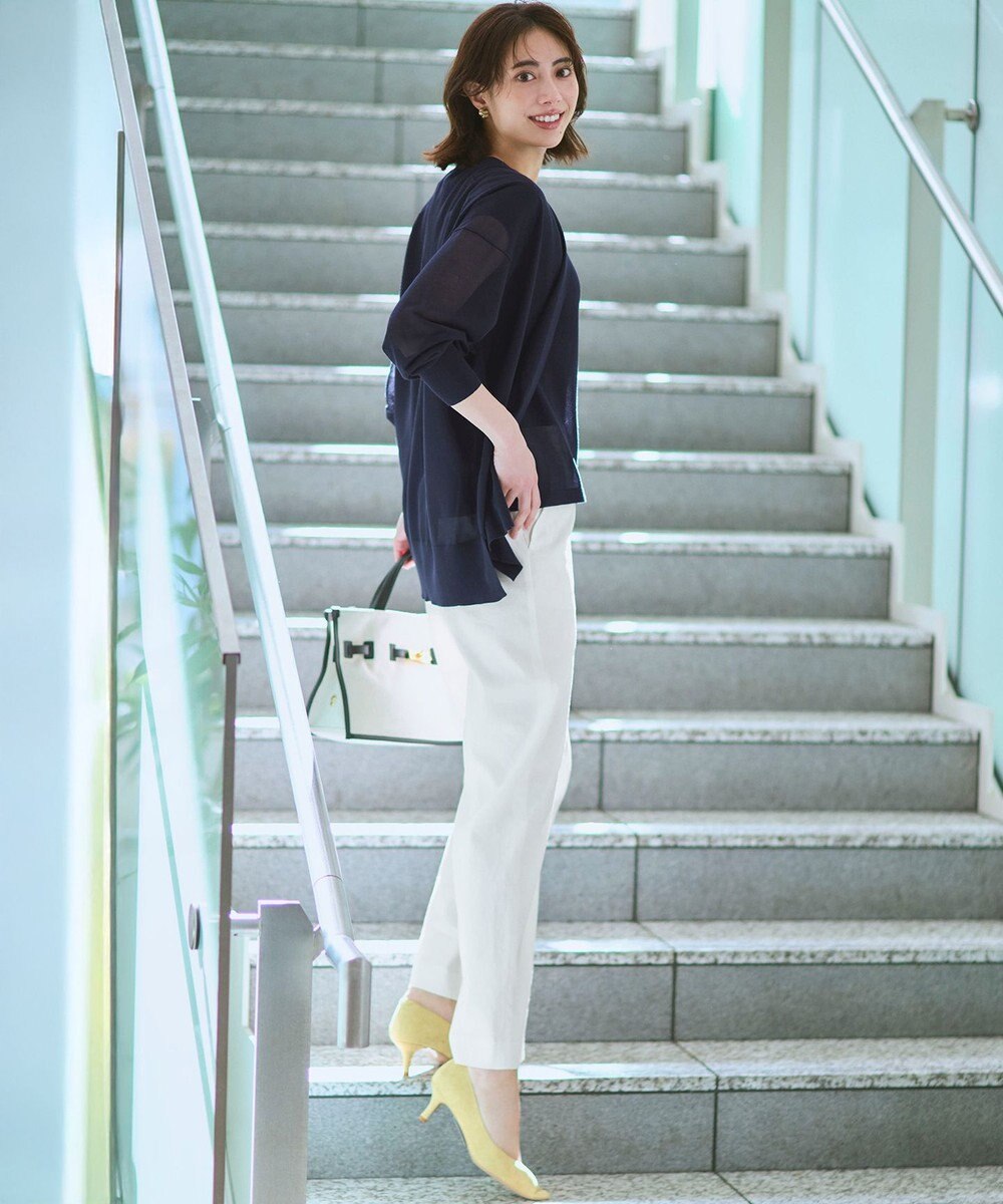 23区 【CanCam・CLASSY.掲載】リネンレーヨンストレッチ ワイドパンツ 