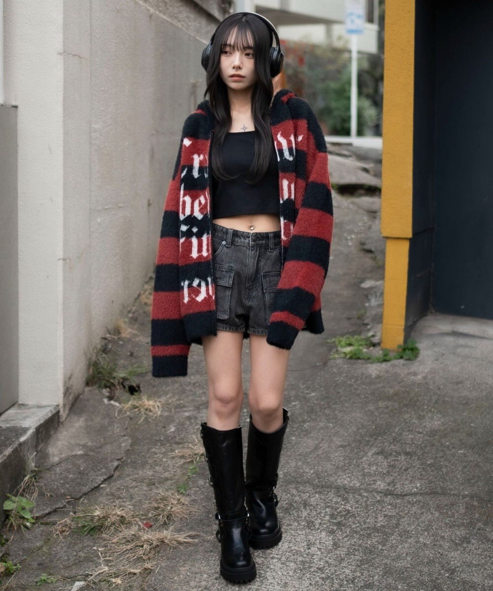 WEGO シャギーグラフィックZIPパーカー 