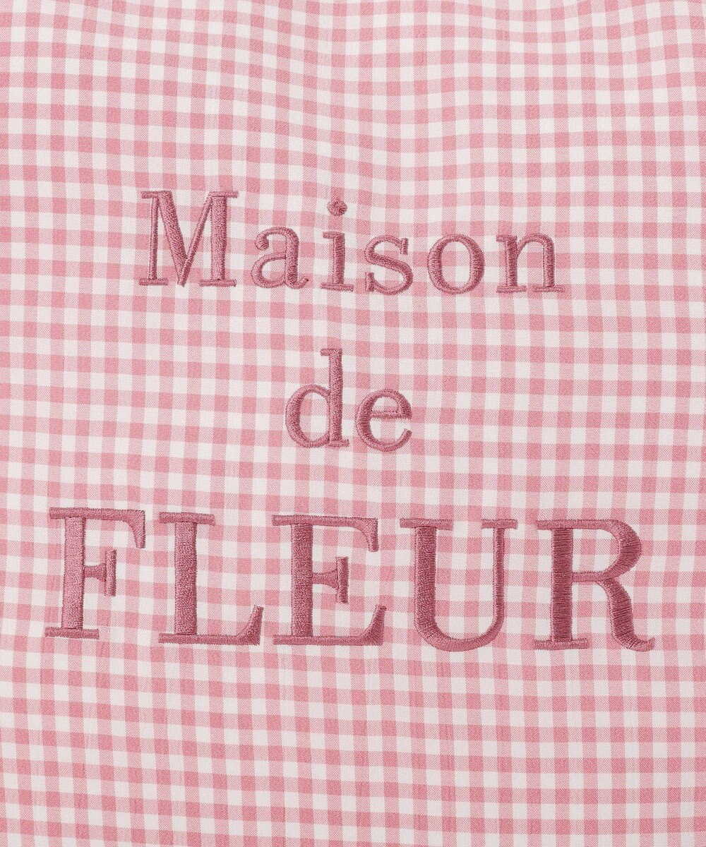Maison de FLEUR ブランドロゴ刺繍ギンガムスクエアトート 