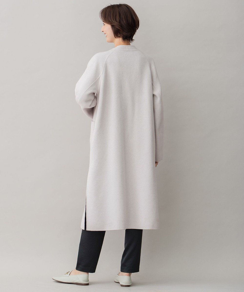 自由区 【リバーシブル】ウールリバー ノーカラーロングコート 