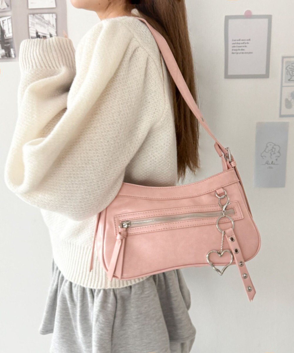 WEGO チャーム付きハトメベルトバッグ 