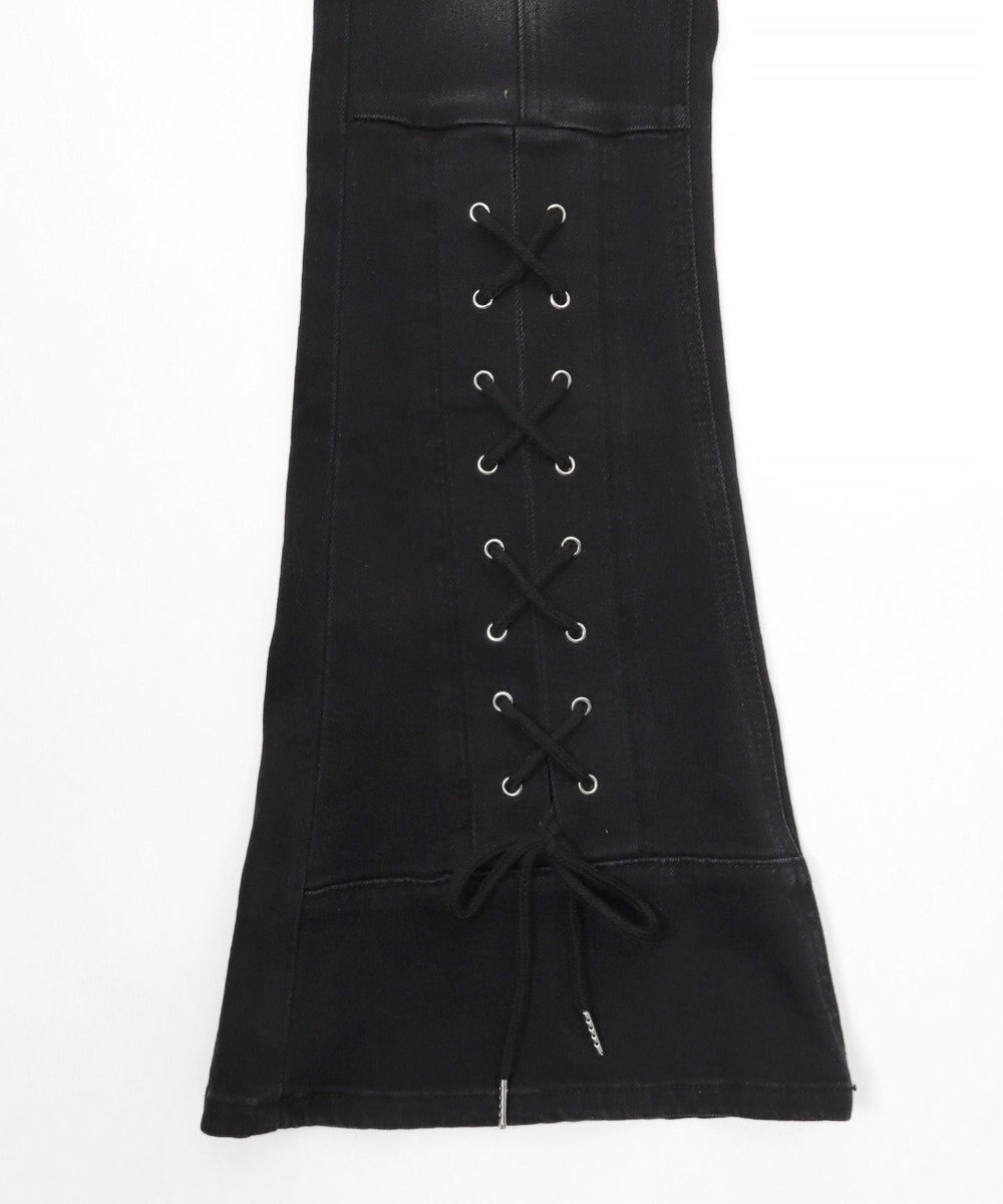 WEGO レースアップストレッチフレアデニム 