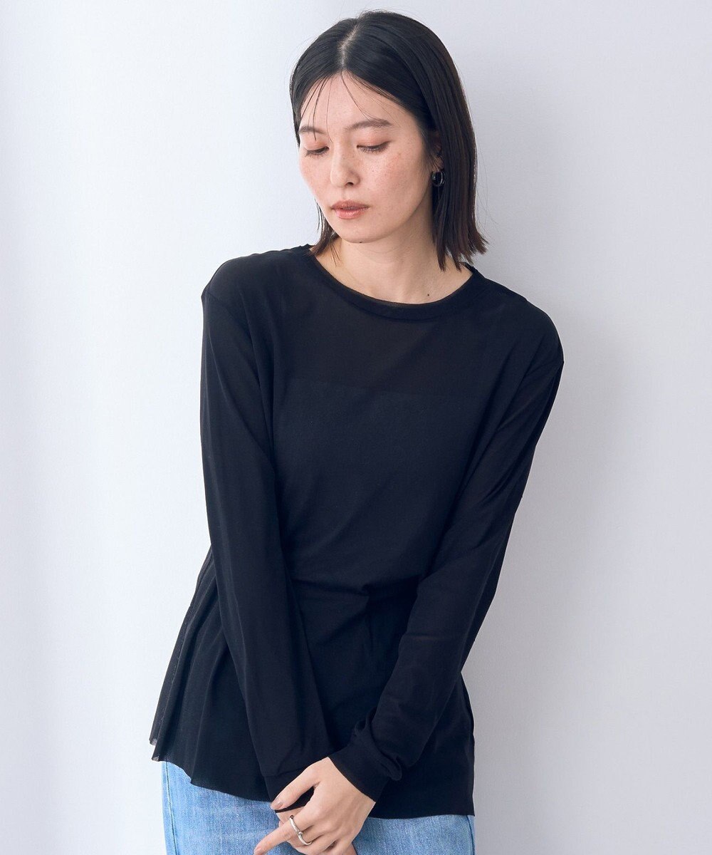 YECCA VECCA クルーネックレイヤードシアートップス 