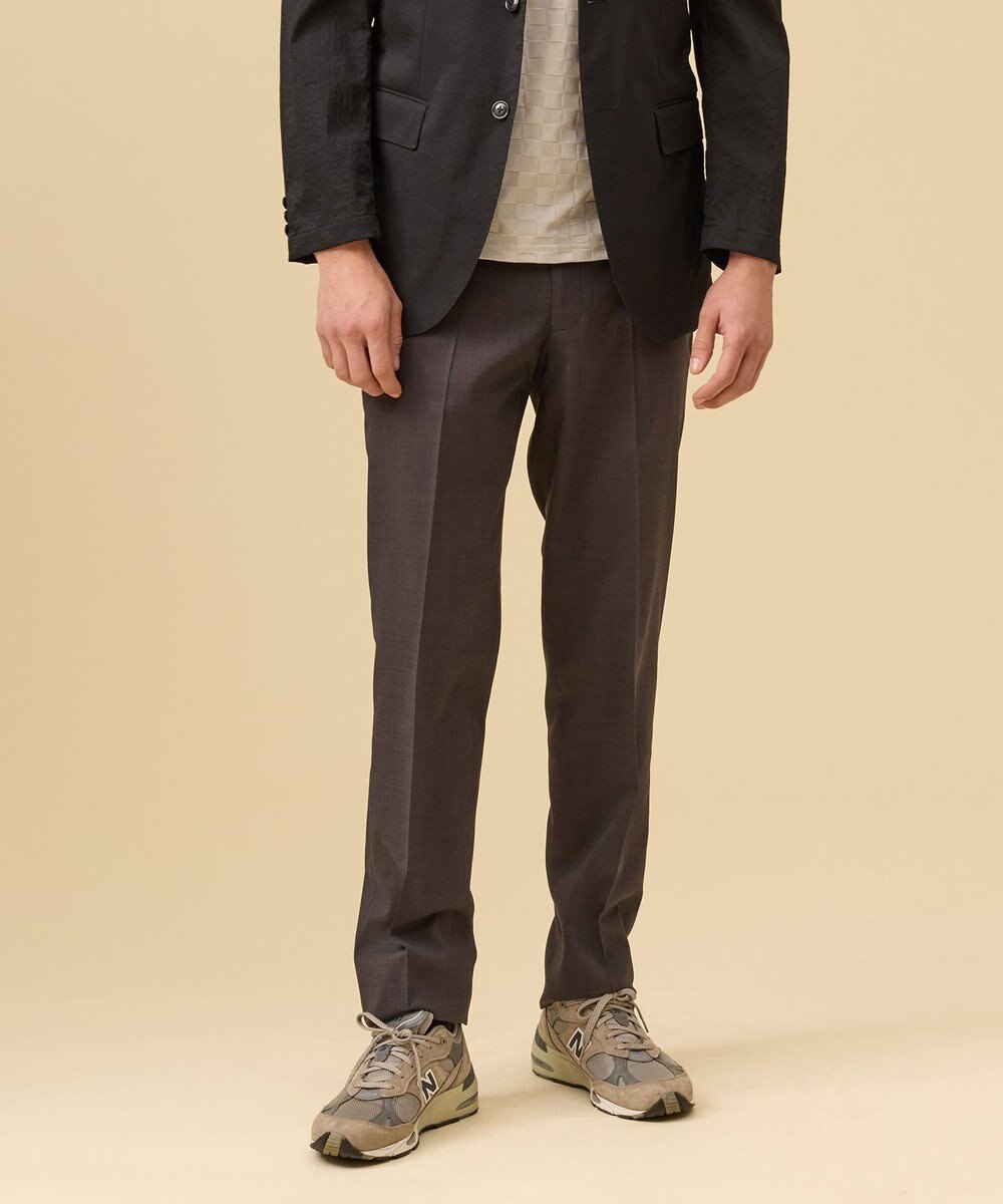 J.PRESS MEN 【洗える / 高通気性 / ストレッチ性 / 防シワ】プレーンウィーブ スラックス / ノータック 