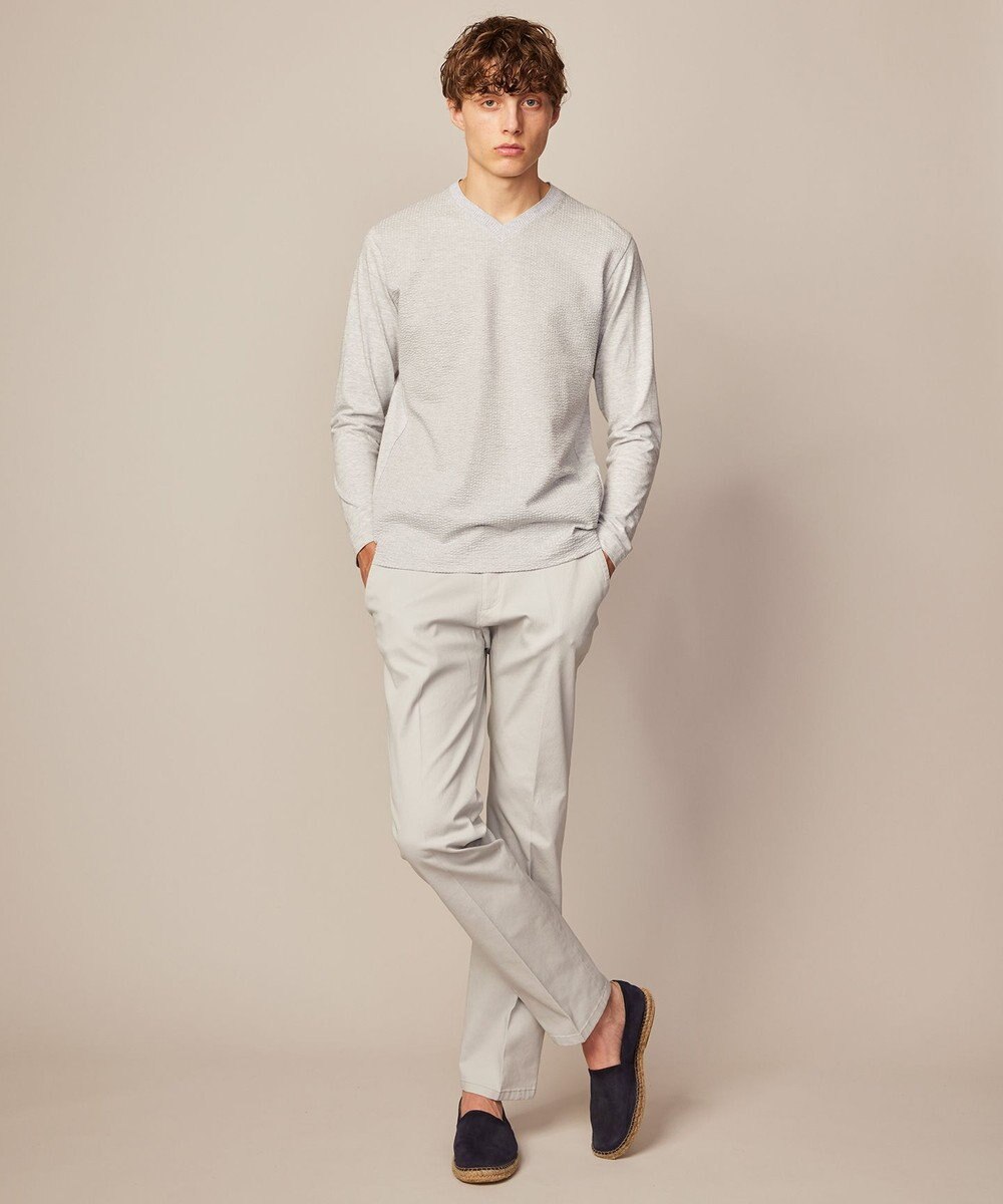 JOSEPH ABBOUD 【キングサイズ・オリジナルオーガニックコットン使用】JOE COTTONサッカーVネックシャツ 